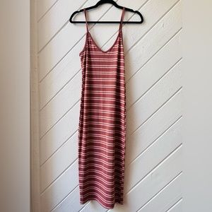 NWT! Blush Pink & Cream Striped Midi Dress 💕